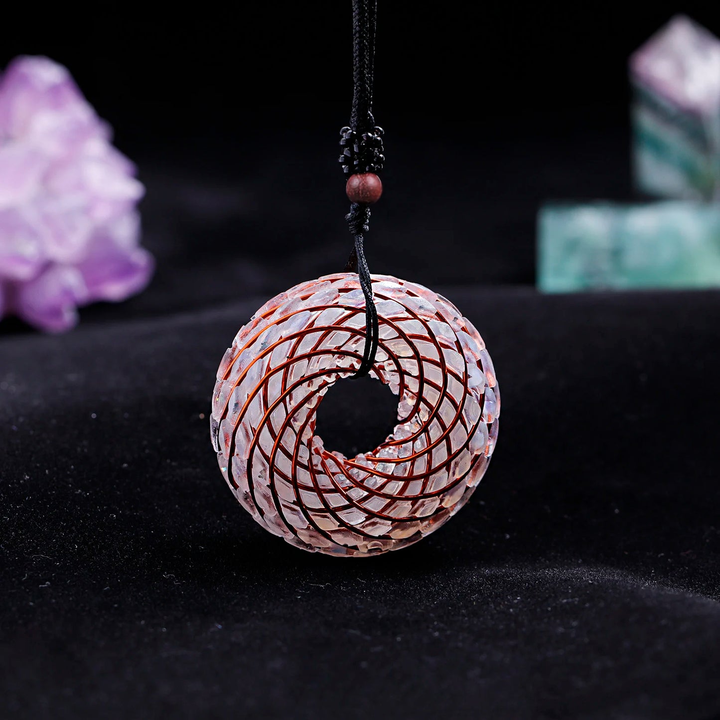 Rodin Coil & Amethyst Orgone Pendant Necklace