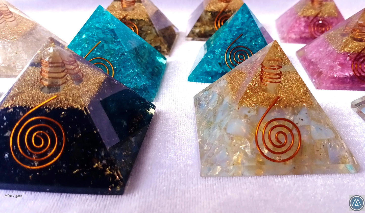 Black Tourmaline Gemstone Orgone Pyramid