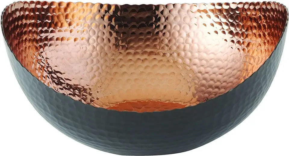 Hammered Black Copper Bowl Rustic Farmhouse Copper