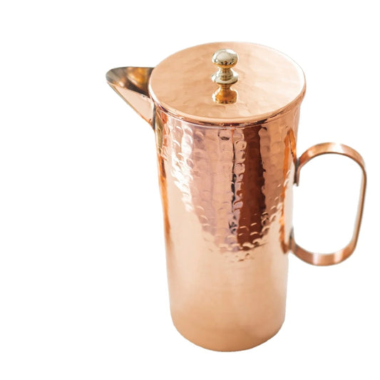 Hammered Copper Water Jug Pitcher