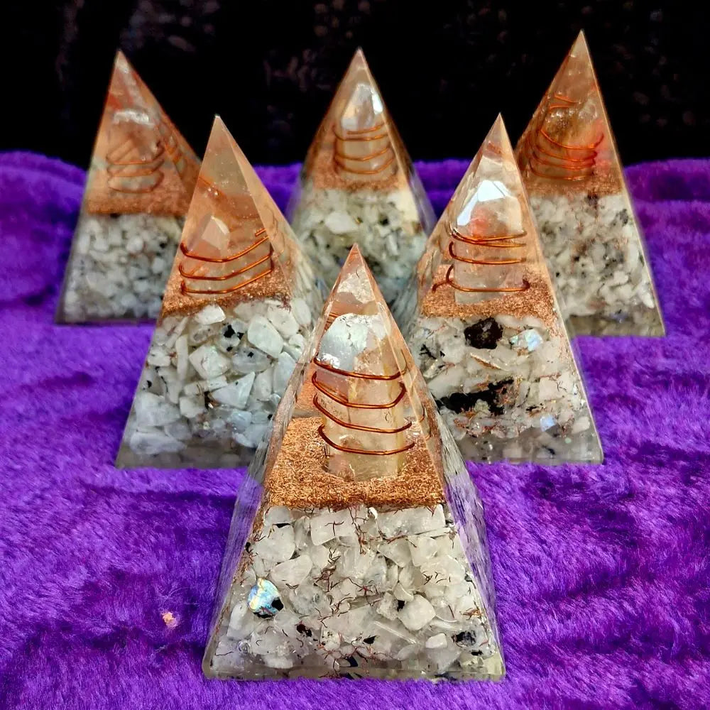 Moonstone Orgonite Pyramid