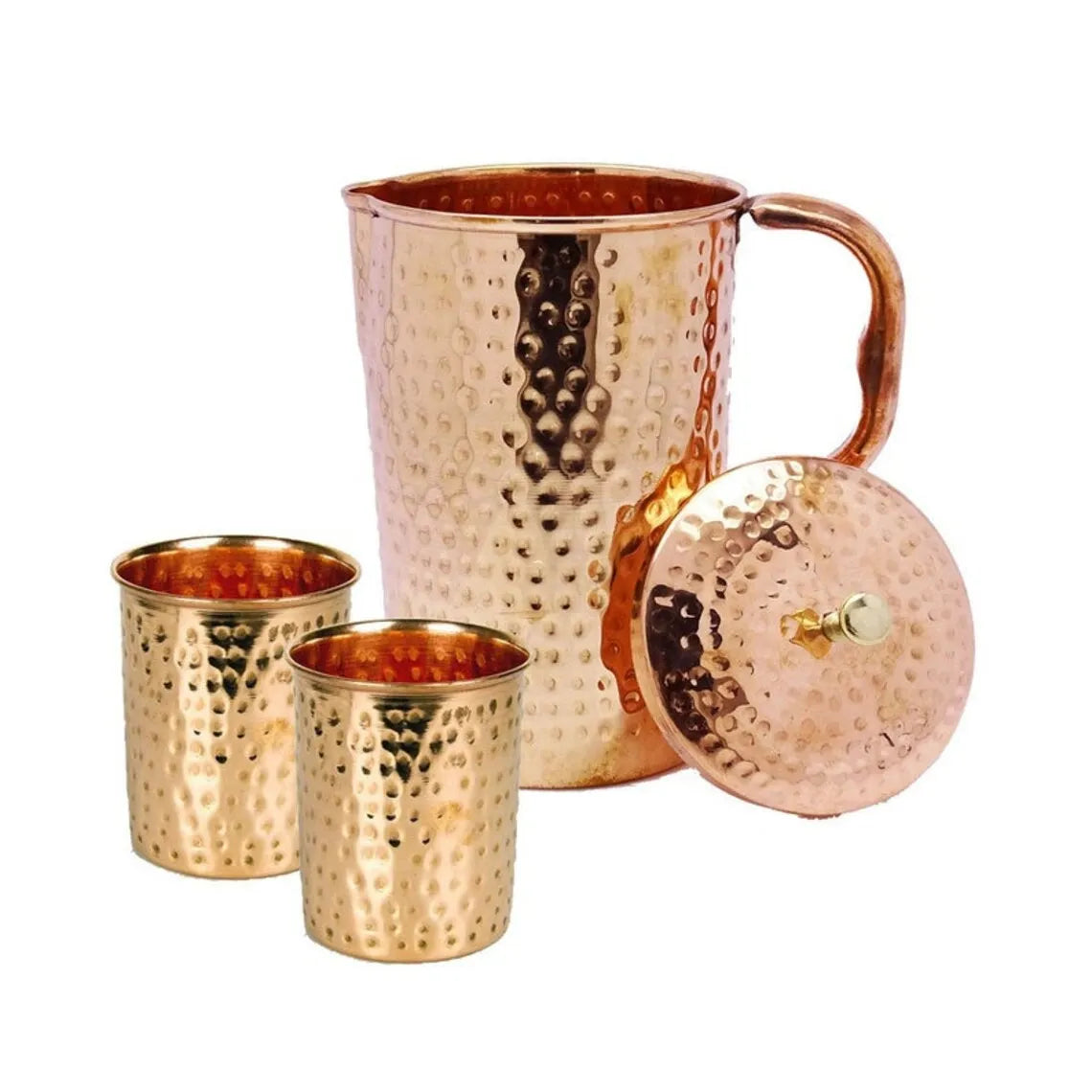 Classy hammered copper water jug pitcher