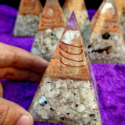 Moonstone Orgonite Pyramid