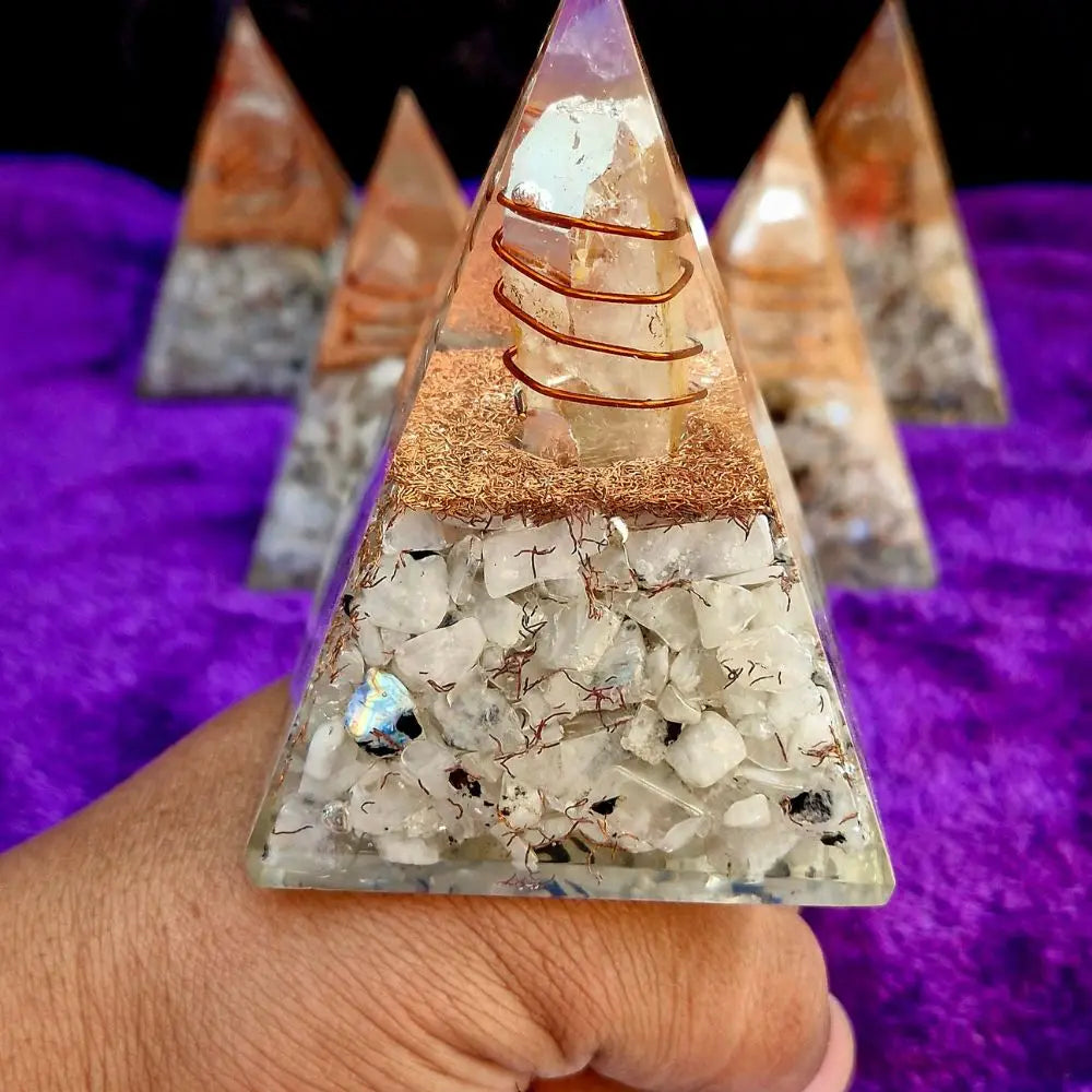 Moonstone Orgonite Pyramid