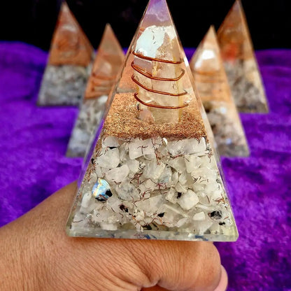 Moonstone Orgonite Pyramid