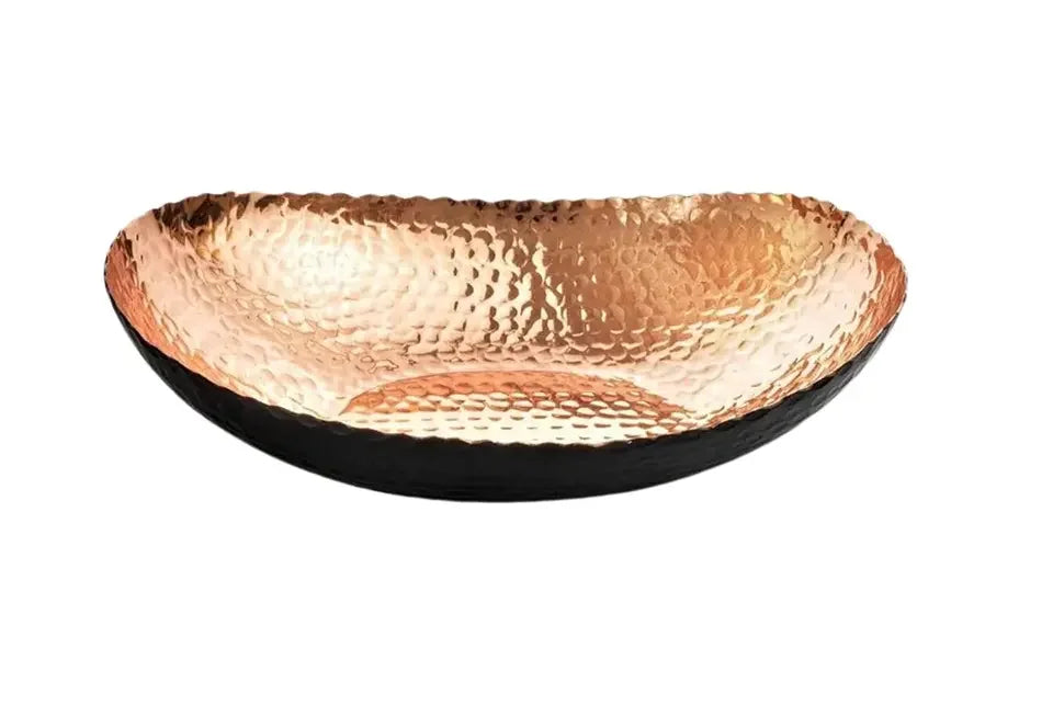 Hammered Black Copper Bowl Rustic Farmhouse Copper