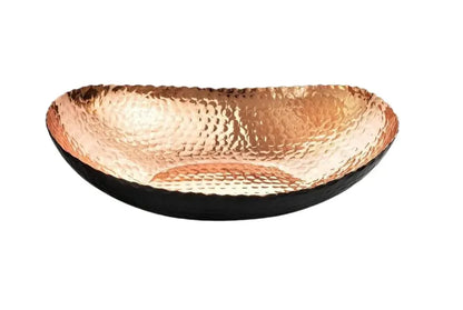 Hammered Black Copper Bowl Rustic Farmhouse Copper