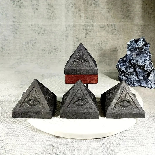 Shungite Evil Eye Pyramid : Shungite Merkaba