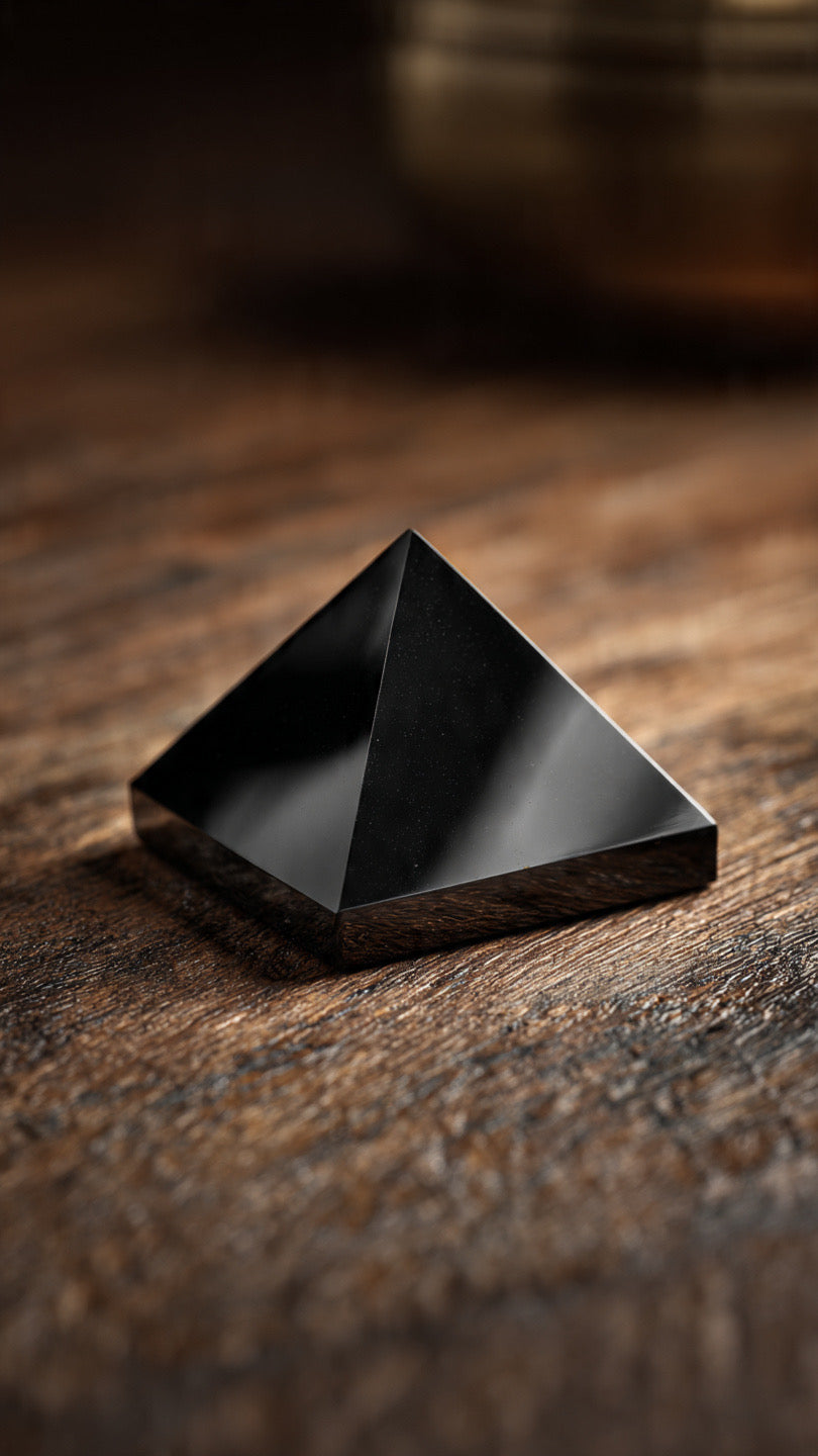 Natural Obsidian Pyramid 3-7cm | Protection Stone