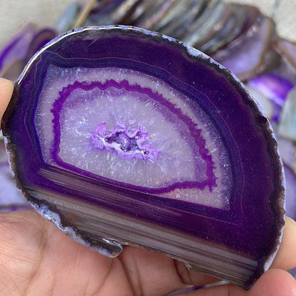 Brazil Agate Slice Pendant: Natural Water Drop Design