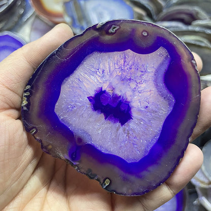 Brazil Agate Slice Pendant: Natural Water Drop Design