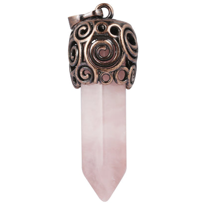 Natural Crystal Hexagonal Column Pendant: Amethyst, Powder &amp; More