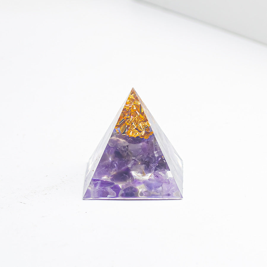 Natural Crystal Gravel Glue 3cm Pyramid