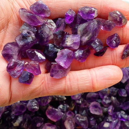 Natural Amethyst Raw Stone Gravel + Crystal Ball Set: 100g