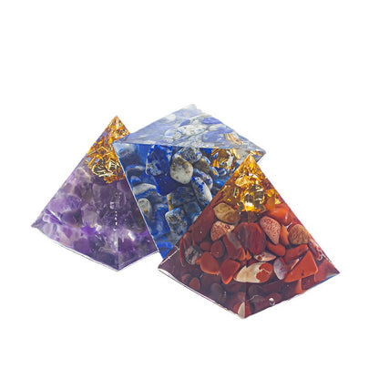 Natural Crystal Gravel Glue 3cm Pyramid