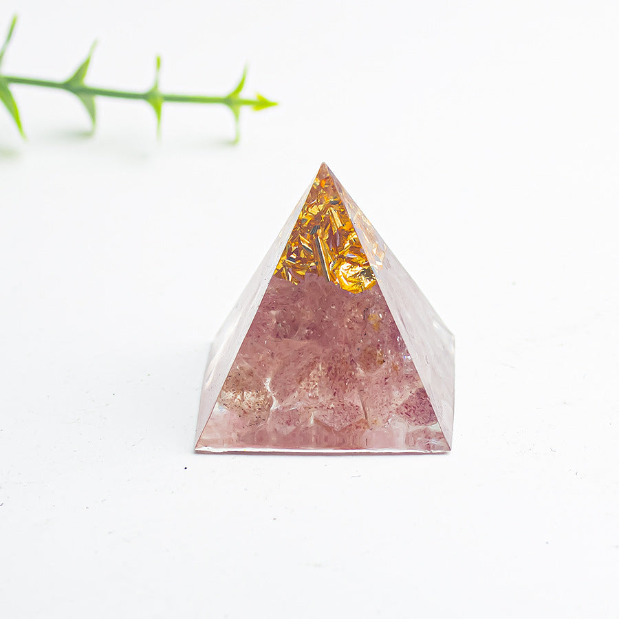 Natural Crystal Gravel Glue 3cm Pyramid