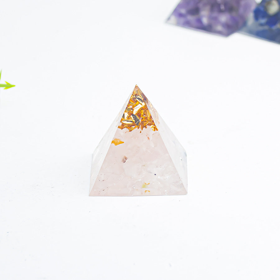 Natural Crystal Gravel Glue 3cm Pyramid
