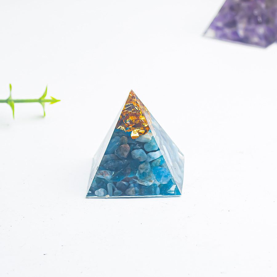 Natural Crystal Gravel Glue 3cm Pyramid