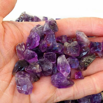 Natural Amethyst Raw Stone Gravel + Crystal Ball Set: 100g