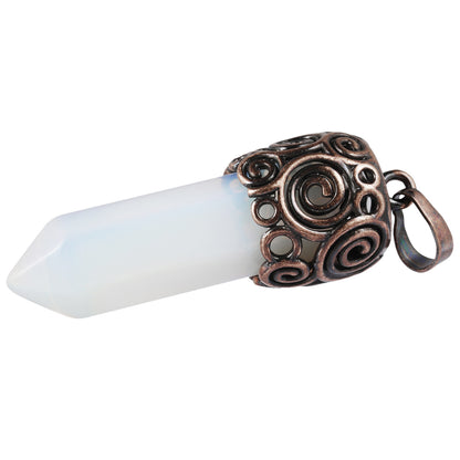 Natural Crystal Hexagonal Column Pendant: Amethyst, Powder &amp; More