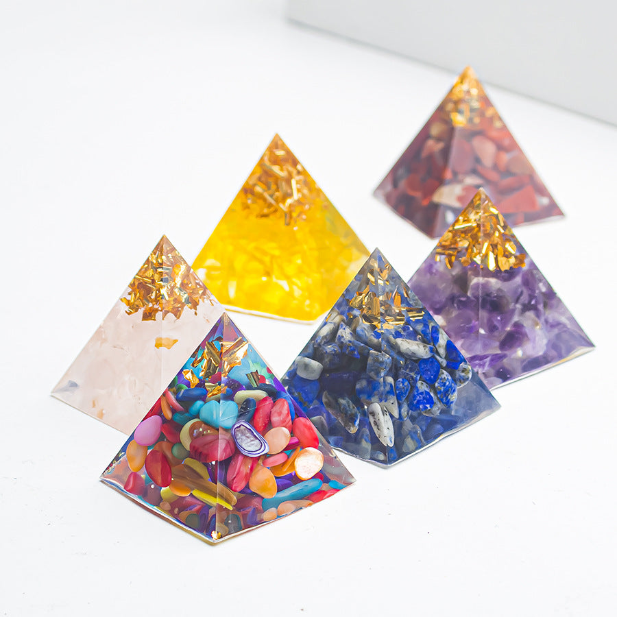 Natural Crystal Gravel Glue 3cm Pyramid