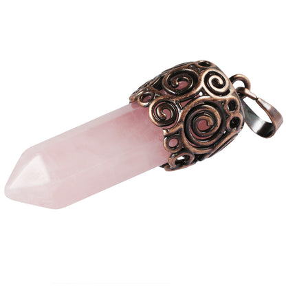Natural Crystal Hexagonal Column Pendant: Amethyst, Powder &amp; More