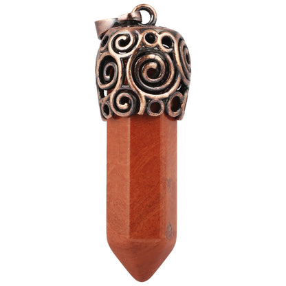 Natural Crystal Hexagonal Column Pendant: Amethyst, Powder &amp; More