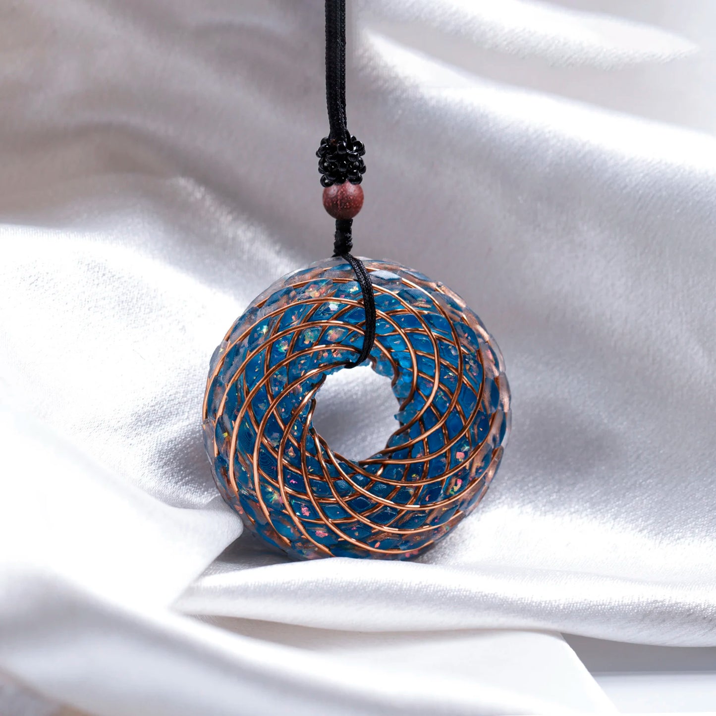 Rodin Coil & Amethyst  Orgone Pendant Necklace