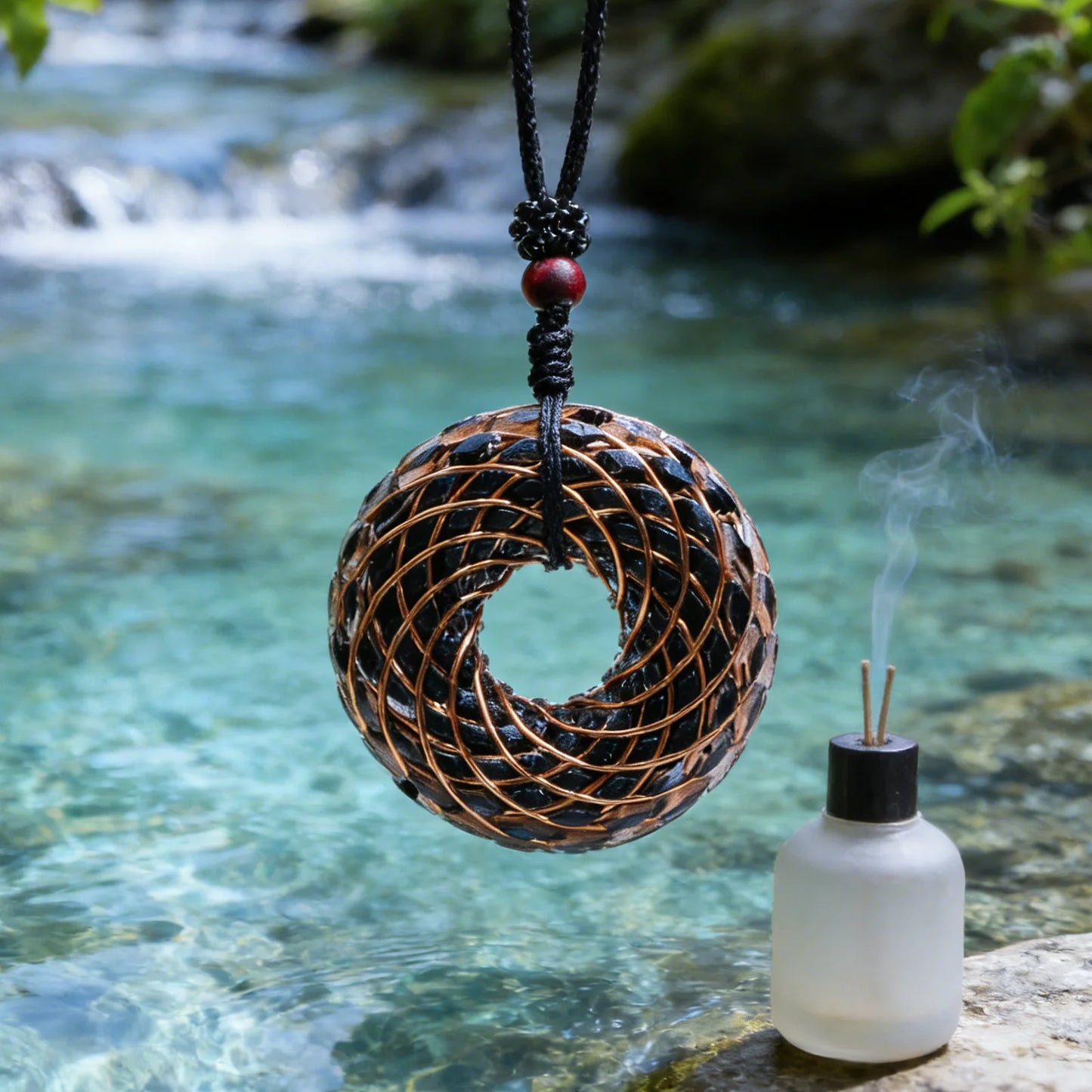 Rodin Coil & Amethyst  Orgone Pendant Necklace