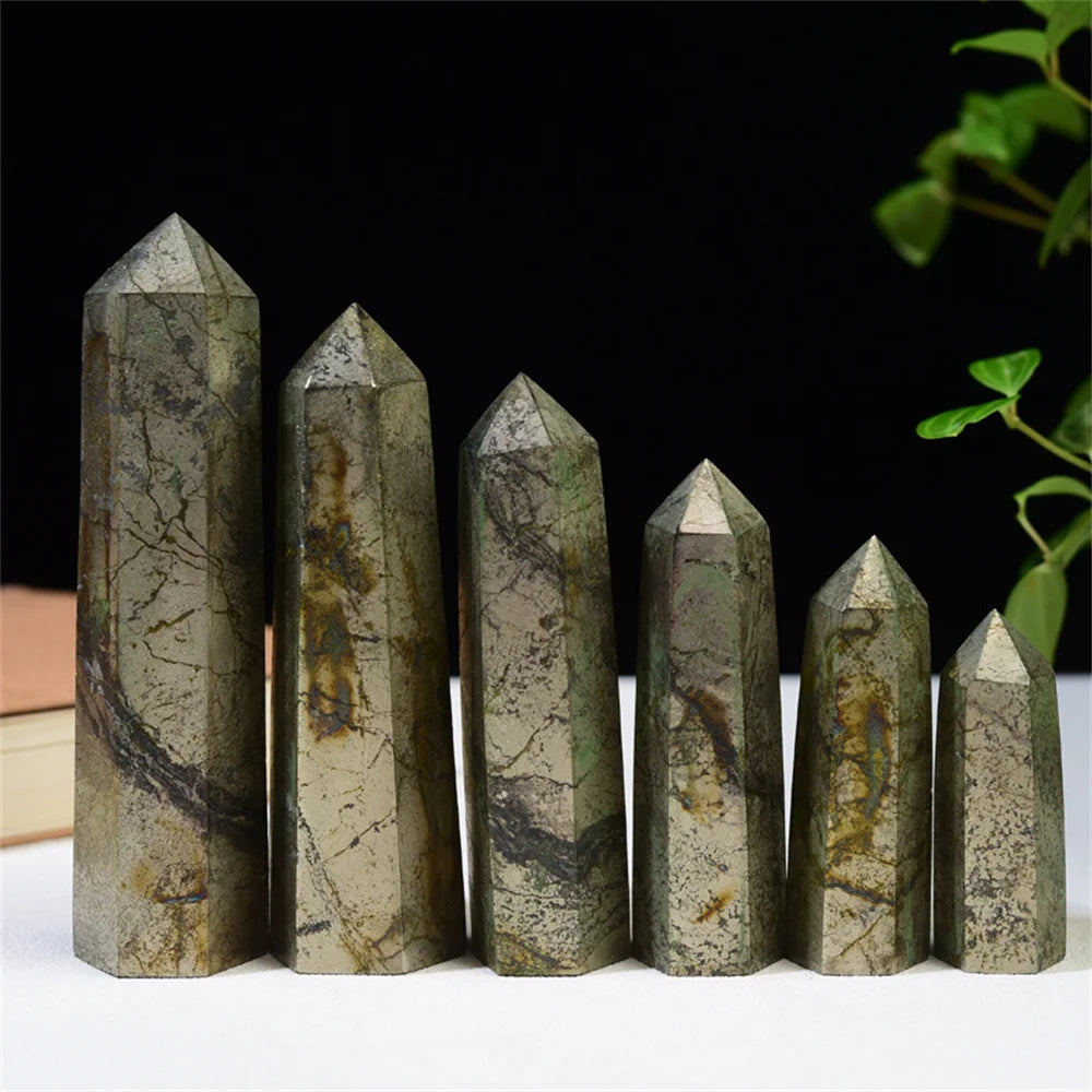 Natural Rare Copper Pyrites Wand Healing Crystals Tower