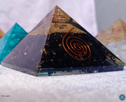 Black Tourmaline Gemstone Orgone Pyramid
