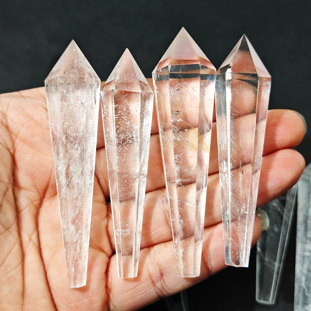 Hexagonal Prism Rose Quartz Amethyst Tower | Healing Crystal Wand | Home Decor Gift