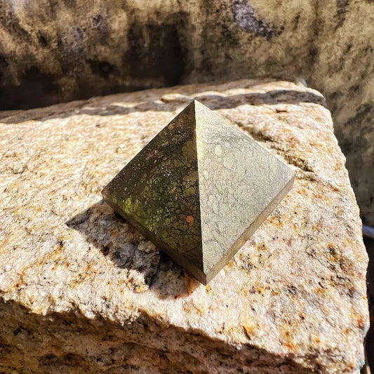1pc Natural Pyrite Pyramid: Genuine Mineral Decor
