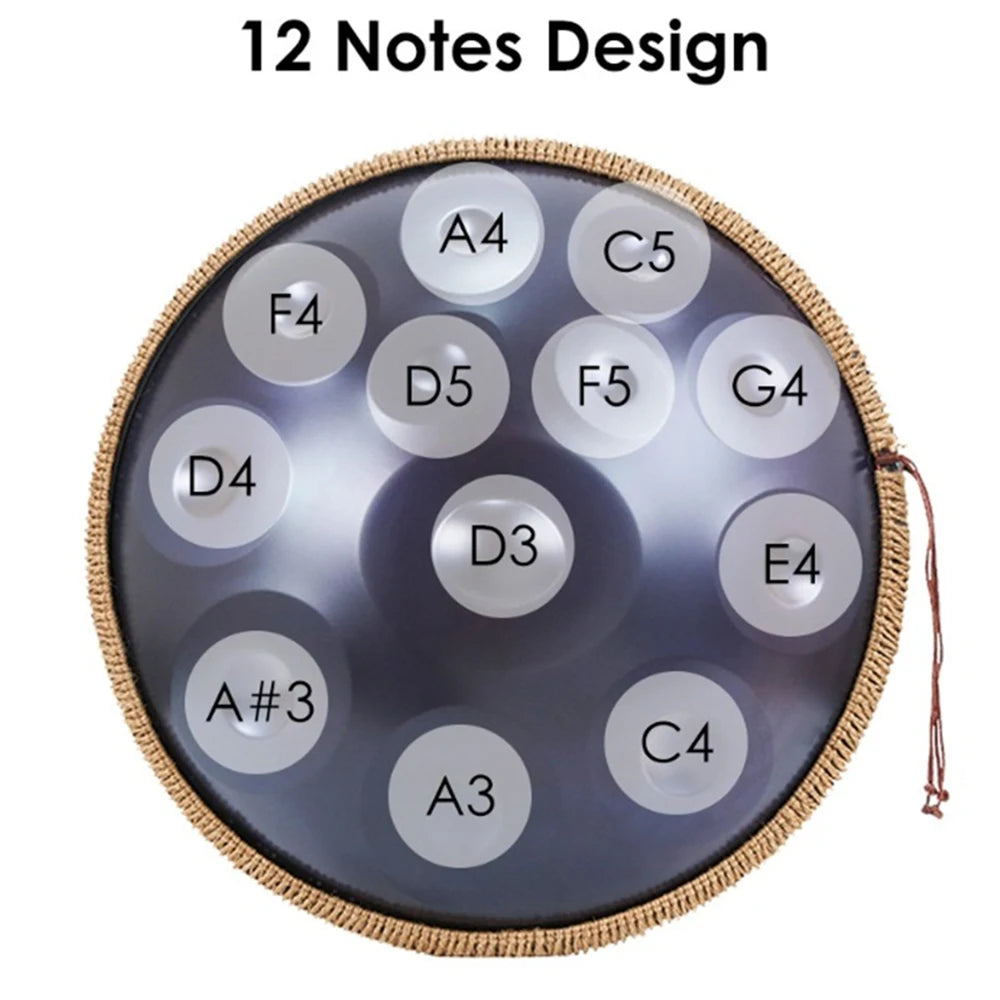 London Crafted Handpan Drum | D Minor 10 Notes | Premium Stainless Steel