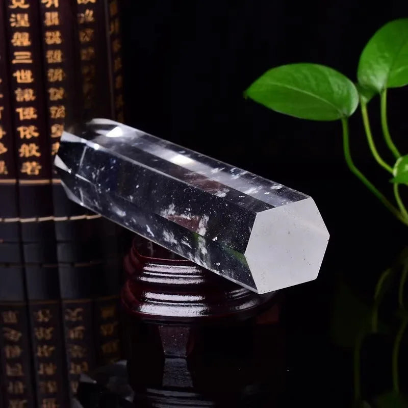 30cm Clear Melting Stone Quartz Obelisk Crystal Wand Point