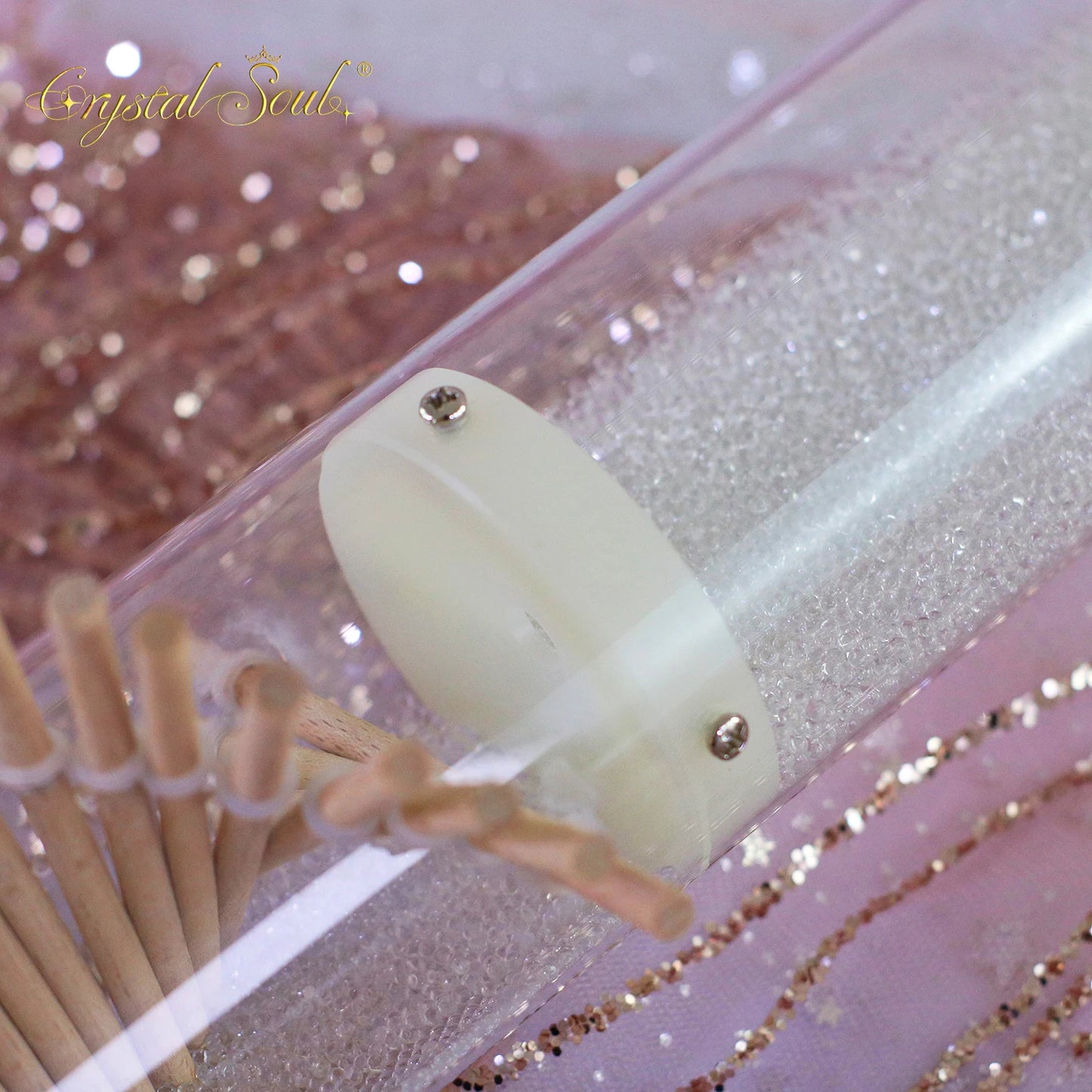 CrystalSoul DNA Rain Stick Long Sound Tour Wooden Base