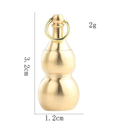 Solid Copper Taoism Eight Trigrams Gourd Calabash Openable Pendant Brass Amulet Pill