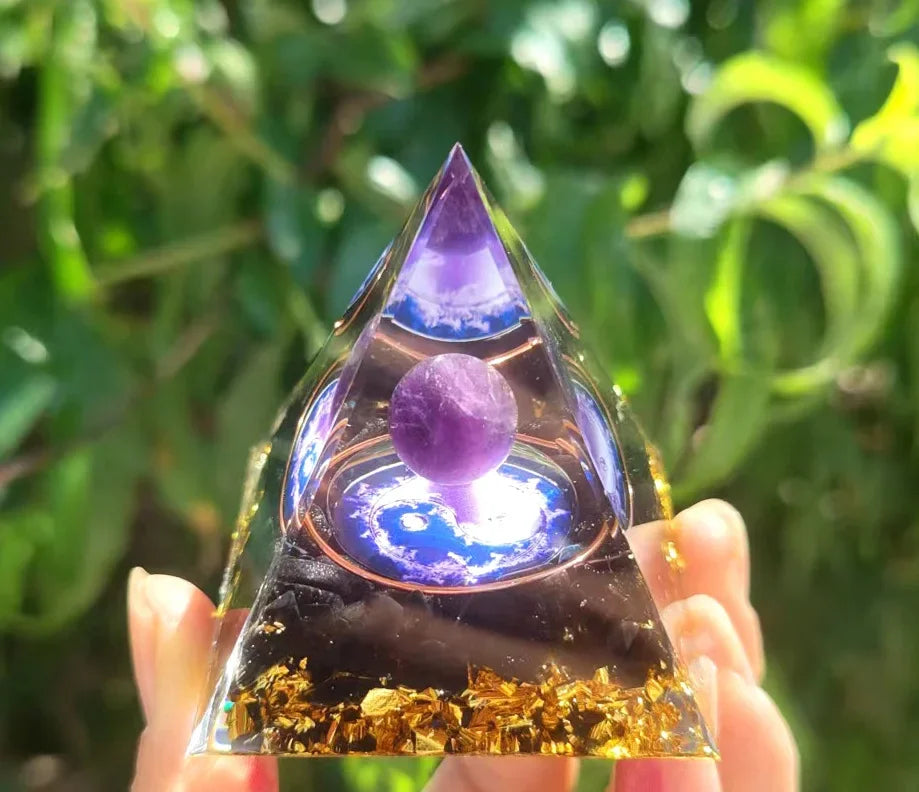 Black Shungite Crystal Pyramid 5x5cm | Protection Stone | Adam Eve UK