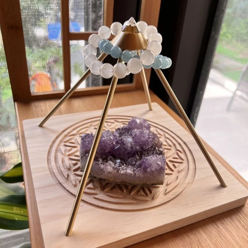 Diapason Natural White Crystal Pyramid Made Pure Copper