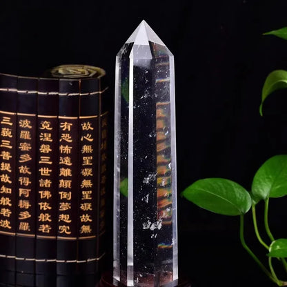 30cm Clear Melting Stone Quartz Obelisk Crystal Wand Point