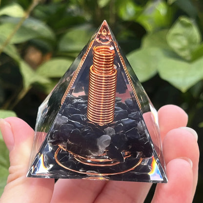Black Shungite Crystal Pyramid 5x5cm | Protection Stone | Adam Eve UK
