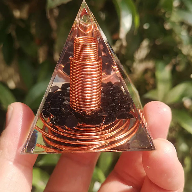 Black Shungite Crystal Pyramid 5x5cm | Protection Stone | Adam Eve UK