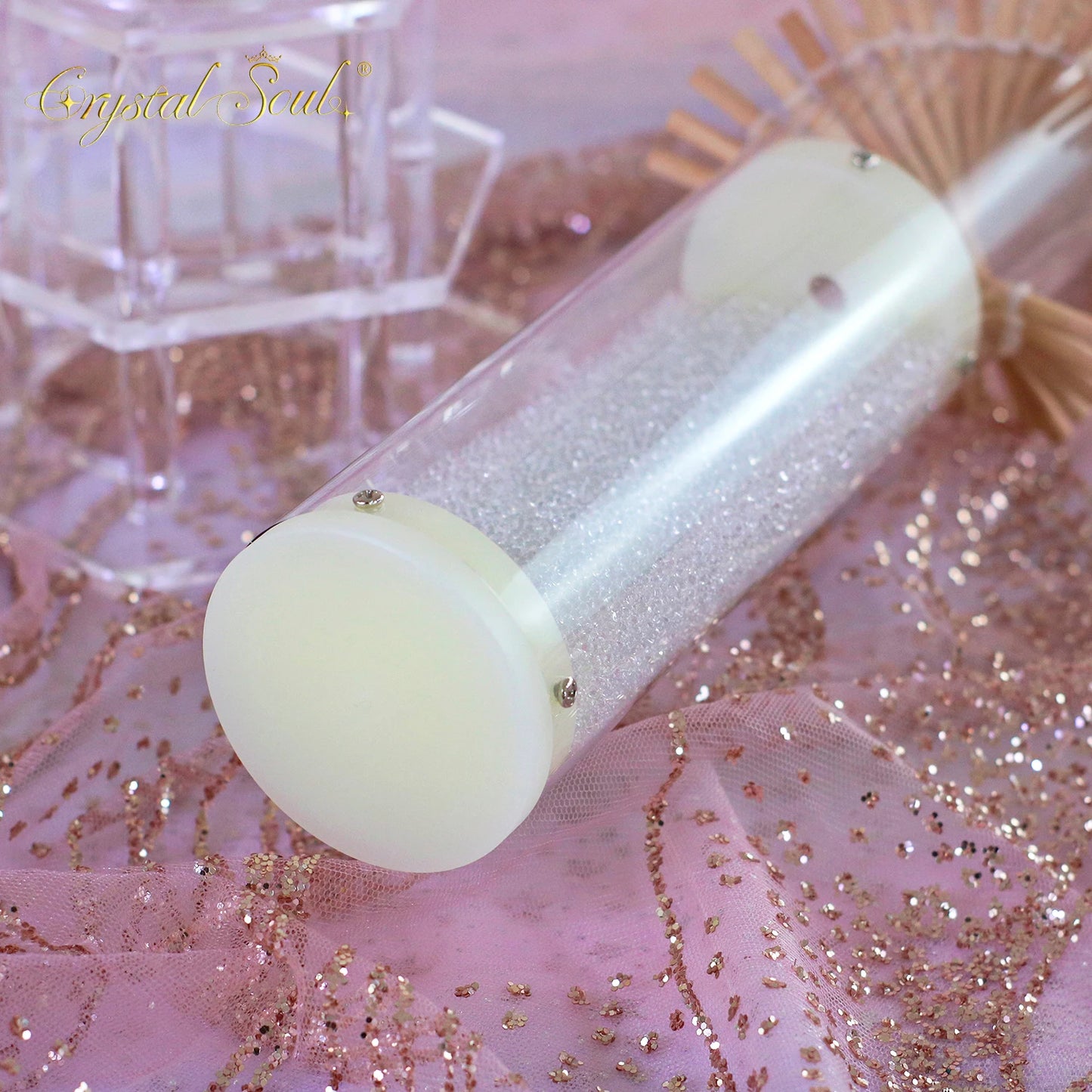 CrystalSoul DNA Rain Stick Long Sound Tour Wooden Base