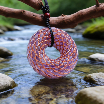 Rodin Coil & Amethyst  Orgone Pendant Necklace