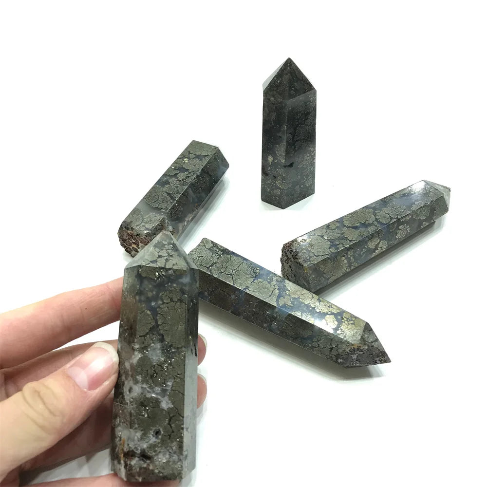 Natural Rare Copper Pyrites Wand Healing Crystals Tower