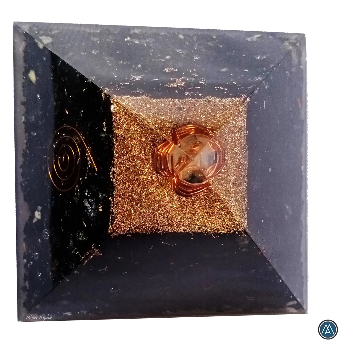 Black Tourmaline Gemstone Orgone Pyramid