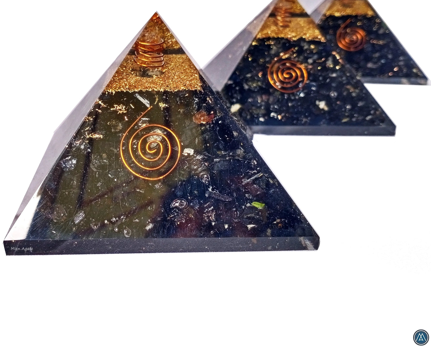Black Tourmaline Gemstone Orgone Pyramid