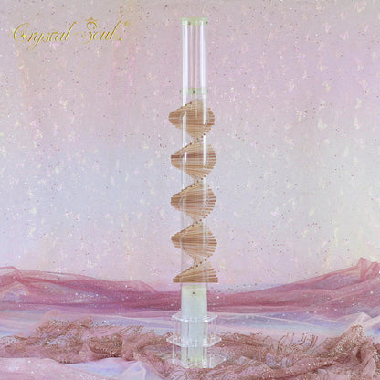 CrystalSoul DNA Rain Stick Long Sound Tour Wooden Base