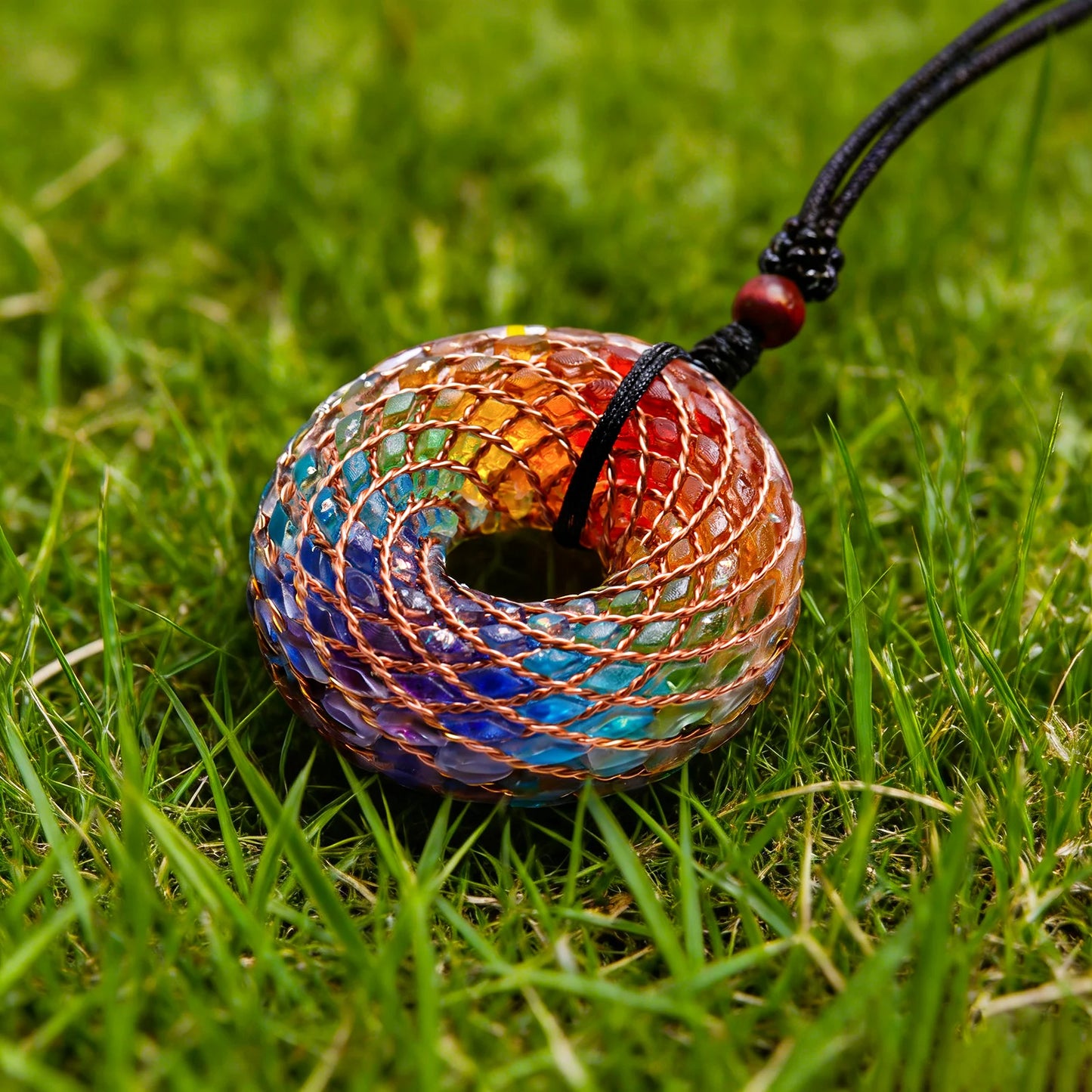 Rodin Coil & Amethyst  Orgone Pendant Necklace