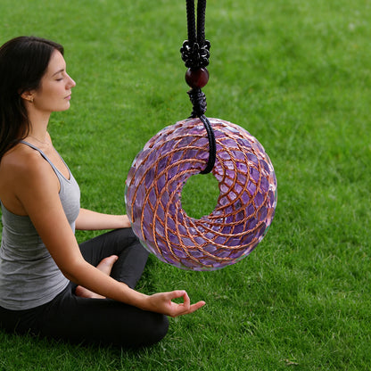 Rodin Coil & Amethyst  Orgone Pendant Necklace